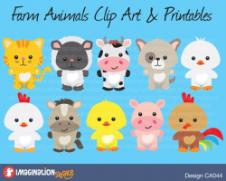Farm Animals Clip Art & Printables Set / by ImaginationShake ...