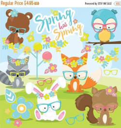 80% OFF SALE Spring animals clipart commercial use, spring clipart ...
