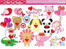 Valentine Animals Clipart Valentine Baby Animals Clipart