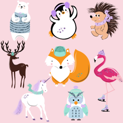Winter Animals Clipart by Fantasy Clipa | Design Bundles