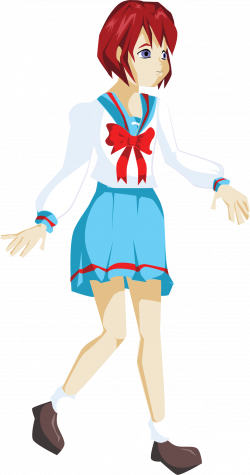Clipart - Anime School Girl