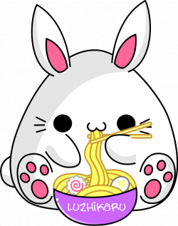 Bunny eat ramen animation by luzhikaru | Cute digital animals ...