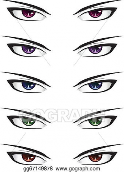 Vector Stock - Anime male eyes. Stock Clip Art gg67149878 - GoGraph