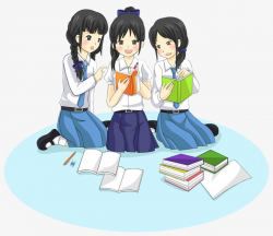 Korea Cute Female Students, Student, Learn, Reading PNG Image and ...
