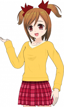 Clipart - Anime Girl Orange Shirt