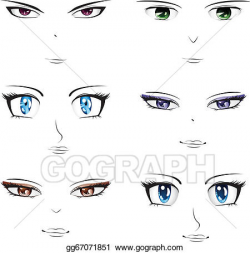 Vector Art - Anime faces. Clipart Drawing gg67071851 - GoGraph