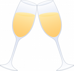 Glasses of Champagne Clinking - Free Clip Art