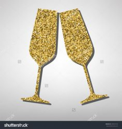 Conceptual vector illustration of sparkling champagne glasses ...