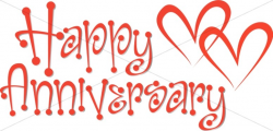 Cute Red Anniversary Wordart with Hearts | Christian Anniversary Clipart