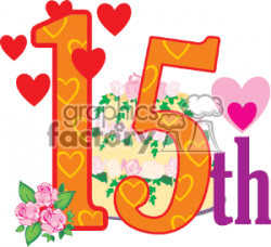 15th Month Anniversary Clipart