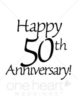 Happy 50th Anniversary Clipart | Wedding Anniversary Clipart