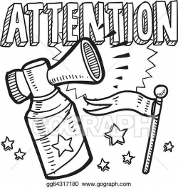 Vector Clipart - Attention announcement sketch. Vector Illustration ...