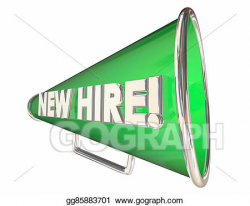 Clipart - New hire bullhorn megaphone employee welcome 3d ...