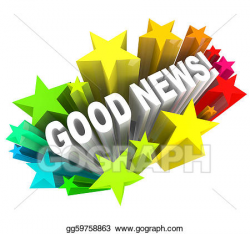 Stock Illustration - Good news announcement message words in stars ...