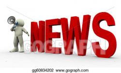Drawing - 3d man news announcement. Clipart Drawing ...