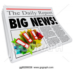 Stock Illustration - Big news announcement headline newspaper alert ...