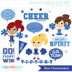 Clipart - Little Cheerleaders (Blue), cheer leader, vector, clipart ...