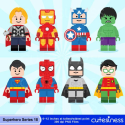 Lego Digital Clipart Lego Superhero Clipart by Cutesiness on Etsy ...
