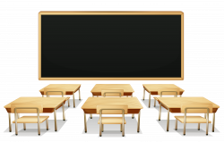 School Classroom with Blackboard and Desks PNG Clipart Picture ...