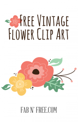 Free Vintage Flower Clip Art + a preview | Flowers, Vintage and Free