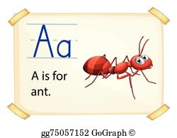 EPS Illustration - Alphabet a with ant cartoon. Vector Clipart ...