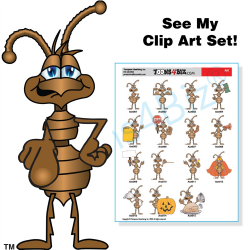 Cartoon Ant Clipart Set