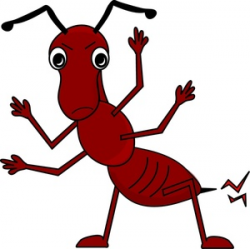 Fire Ant Clipart Image - Cartoon red fire ant standing up and waving ...