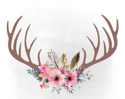 Antlers flowers png | Etsy