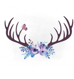 Floral Antlers svg clipart Antler hornes SVG Boho floral