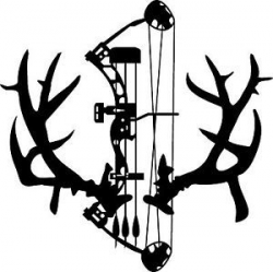 Non Typical Mule Deer Rack antlers decal & compund bow arrow archery ...