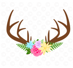 Freebie Friday. Deer Antler and Flower SVG cut files I know it's ...