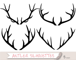 New Deer Antlers Clipart Collection - Digital Clipart Collection