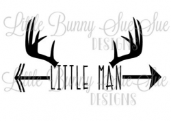 Deer Antler Little Man SVG PNG DXF Cutting Machine File, Silhouette ...