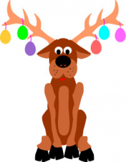 Easter Clip Art, Funny Reindeer with Eggs on Antlers Easter Graphic