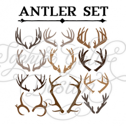 Deer Antler Set SVG DXF digital download files for Silhouette