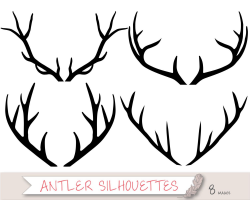 Deer with antlers silhouette clipart vector free - ClipartFest ...