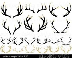 Antler Clipart, Antler silhouette clip art, stag, reindeer antler ...