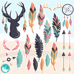 Tribal feathers clipart