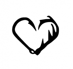 Fish Hook Antler Heart Personalized Custom Heart by BackRoadShop ...