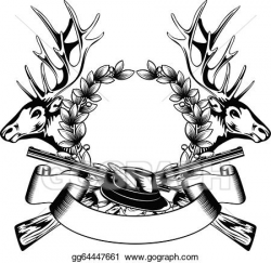 Vector Art - Hunting frame with hat. Clipart Drawing ...