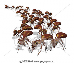 Stock Illustration - Army of ants. Clipart gg56523746 - GoGraph