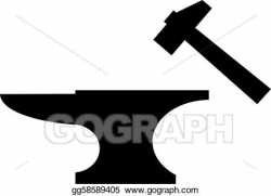 Clip Art Vector - Anvil and mallet silhouette. Stock EPS gg58589405 ...