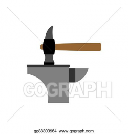 Vector Illustration - Hammer and anvil. smith tools ...