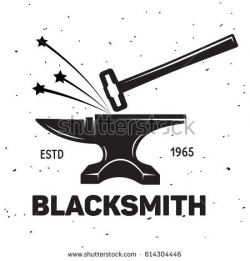 Blacksmith clipart logo - Pencil and in color blacksmith clipart logo