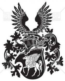 Phoenix on coat of arms - Medieval heraldry Vector Image | Vector ...