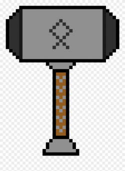 Thor's Hammer - Mjolnir - Pixel Button Exit Png Clipart ...