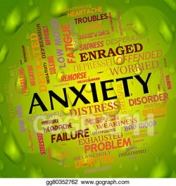 Stock Illustration - Anxiety word means concern words and ...