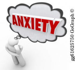 Stock Illustration - Anxiety word means concern words and ...