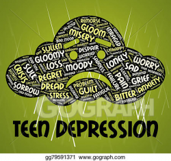 Stock Illustration - Teen depression means lost hope and anxiety ...