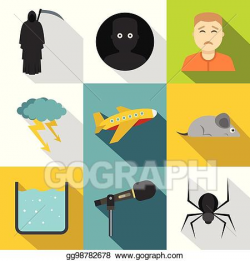 Vector Art - Anxiety and stress icon set, flat style. EPS clipart ...